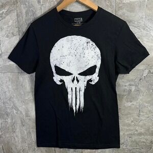 Marvel Punisher black puff print t-shirt  Men's small #ThePunisher